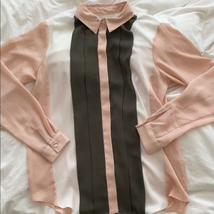 ASOS colorblock pink blouse shirt